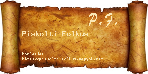 Piskolti Folkus névjegykártya